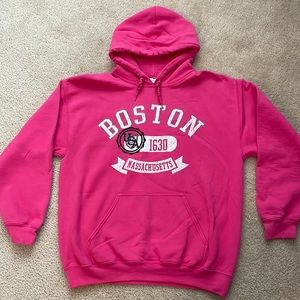 Boston pink hoodie, heavy, warm and cozy